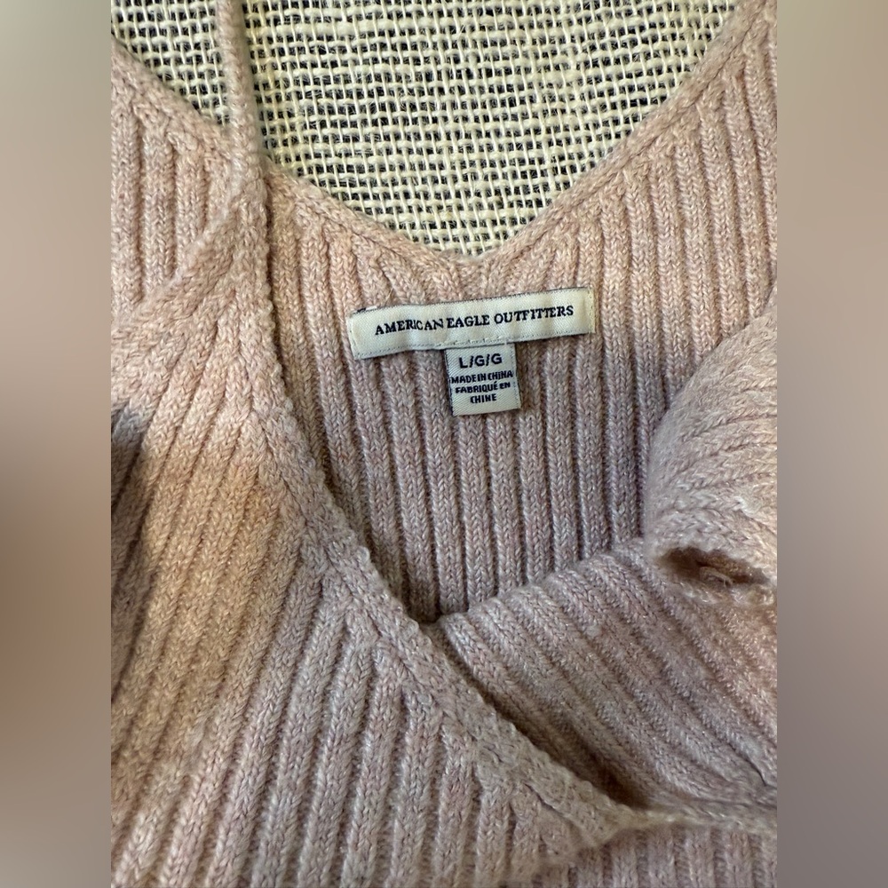 American Eagle Outfitters Ribbed Knit Tank Top - Light Pink